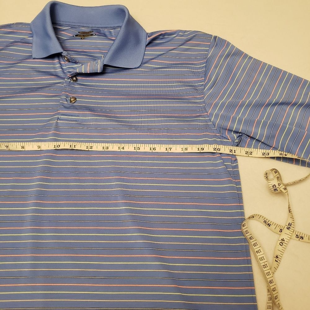 Men's Lone Cypress Pebble Beach Striped Golf Shirt Size M - Picture 6 of 11